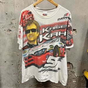 Chase Authentics Kasey Kahne #9 White AOP All Over Print Short Sleeve Nascar Tee